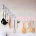 Self Adhesive Wall Hooks for Rented House Damage Free Strong Plastic Hanger 6-Hooks In One Row for Towel in Wash Room Kitchen Ware and Sundries Pink By Yuan She - B07BN9LBG5